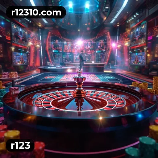 App r123 para iOS e Android — interface mobile, login biométrico e PIX integrado