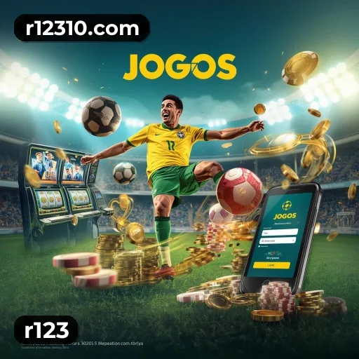 App r123 para iOS e Android — interface mobile, login biométrico e PIX integrado